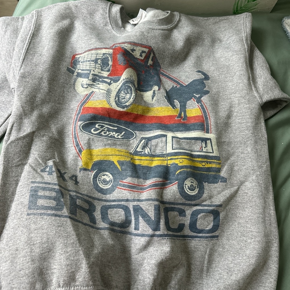 Altar'd State Gray Graphic Crew Neck Sweater